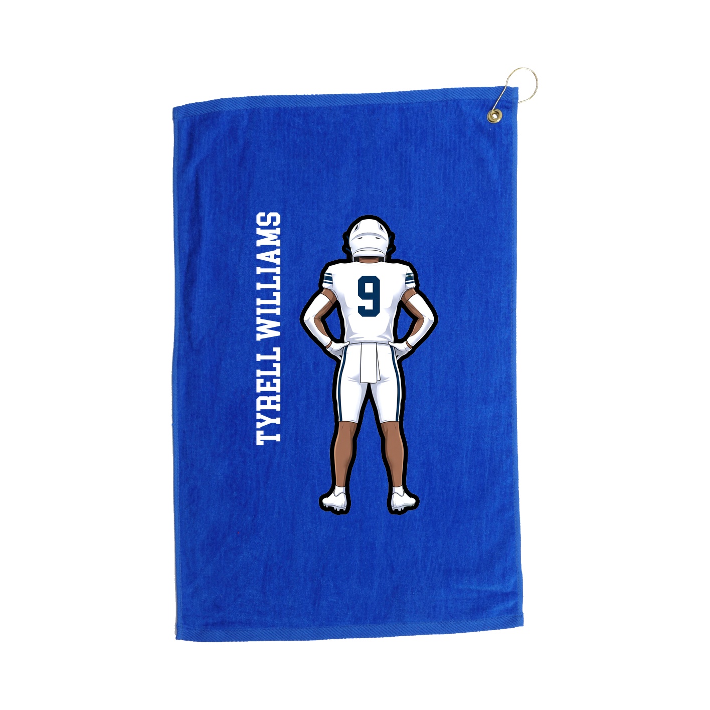 Golf Towel — Name Vertical in Royal