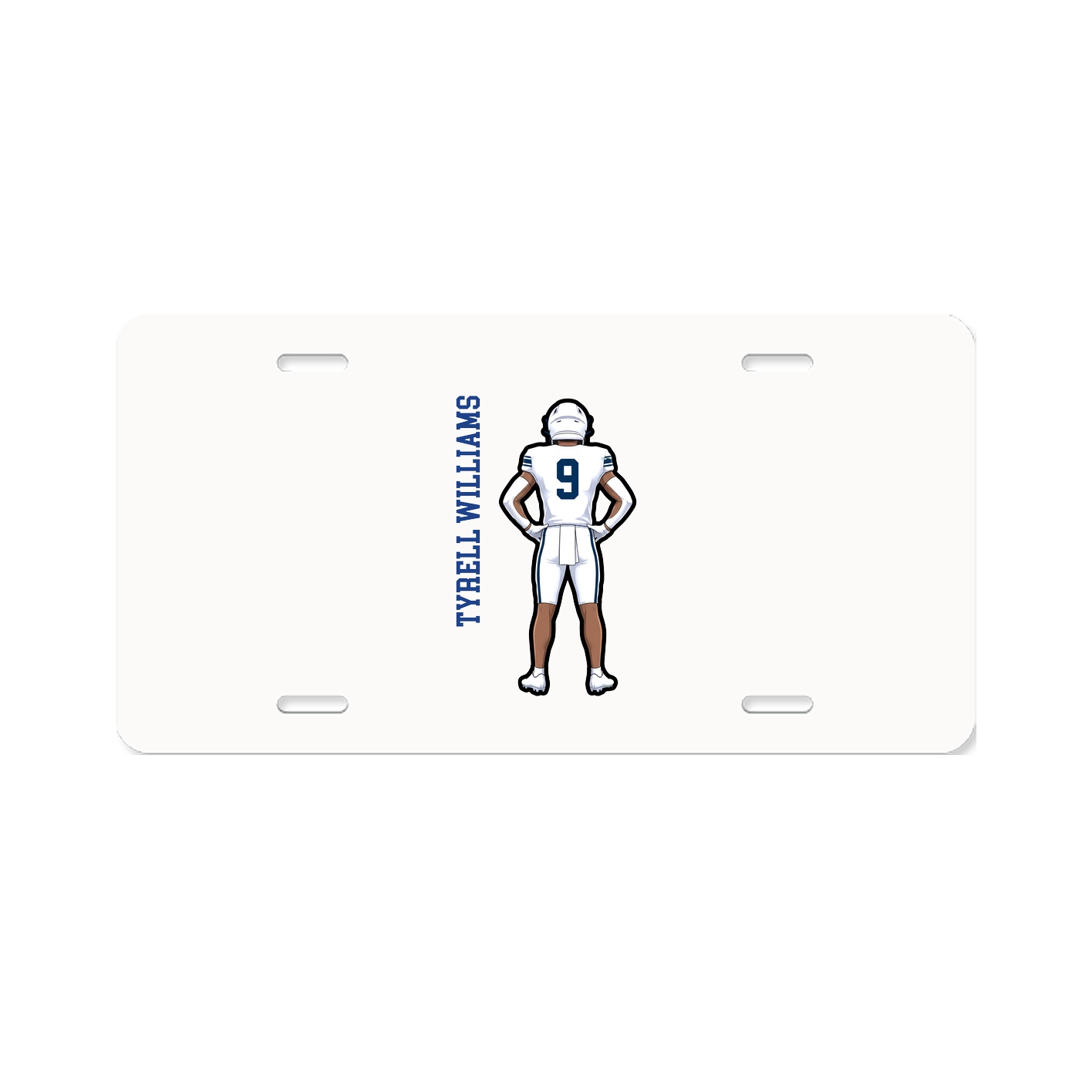 License Plate — Name Vertical in Classic