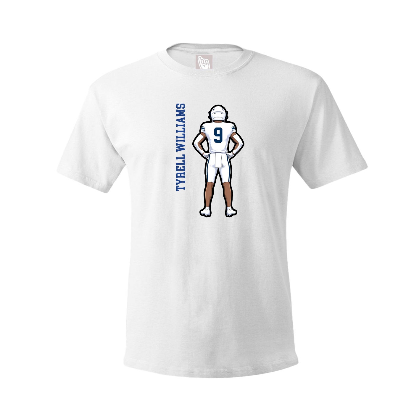 Tee — Name Vertical in White