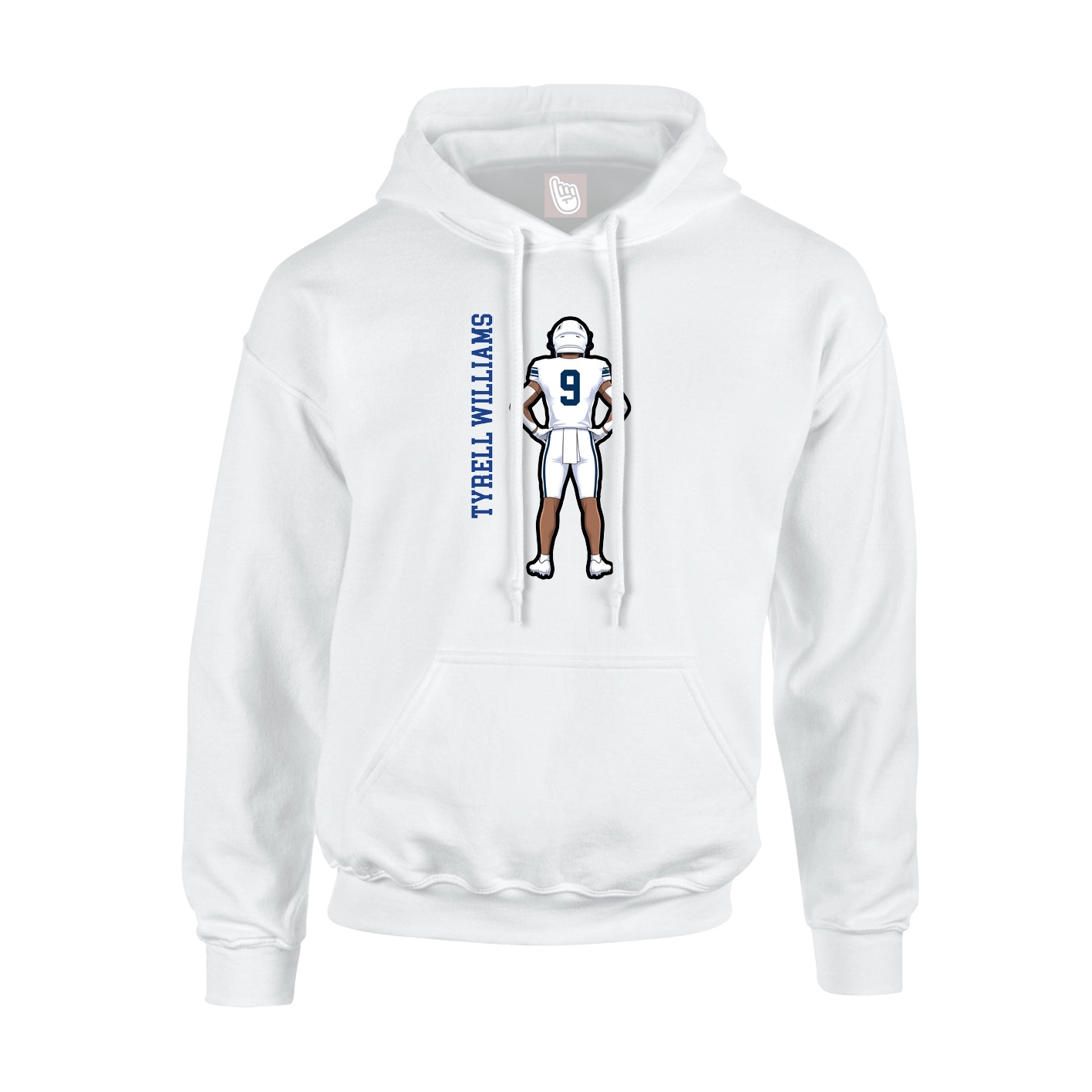 Hoodie — Name Vertical in White