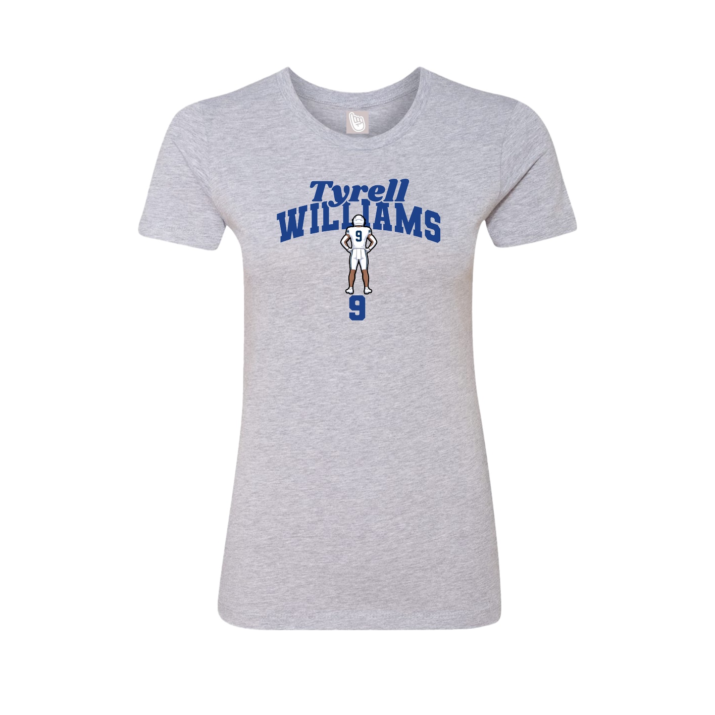 Fitted Women's Tee — Signature Arch in Grey