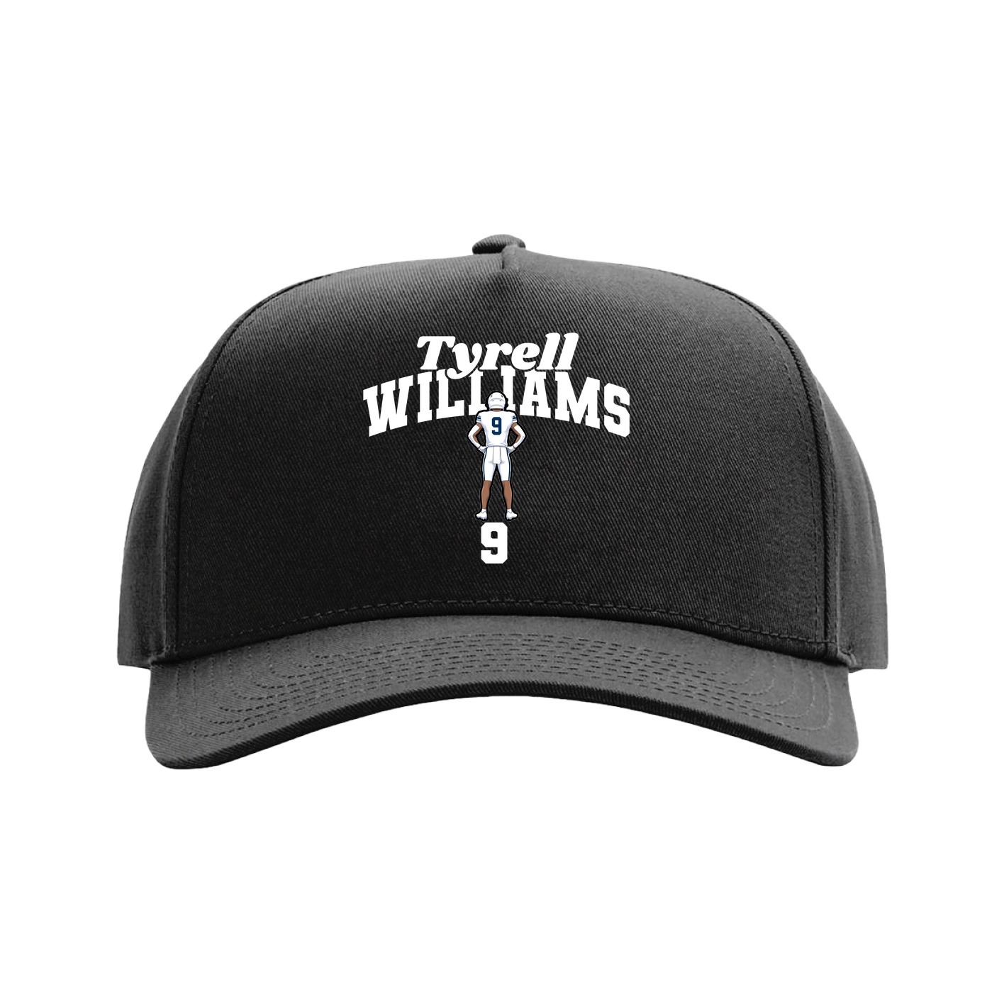 Full Fabric Five-Panel Champ Cap — Signature Arch in Black