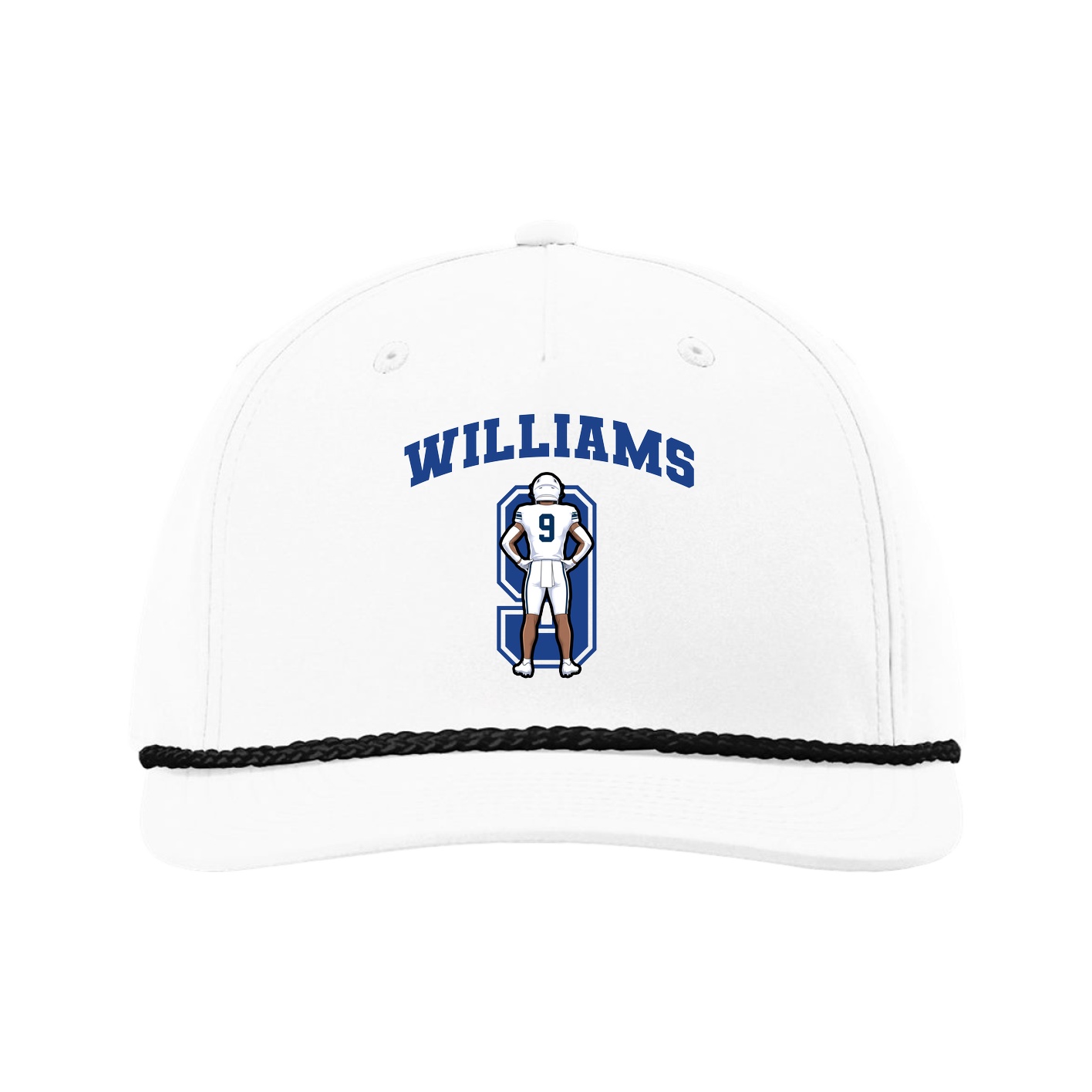 Five-Panel Classic Rope Cap — Number in White