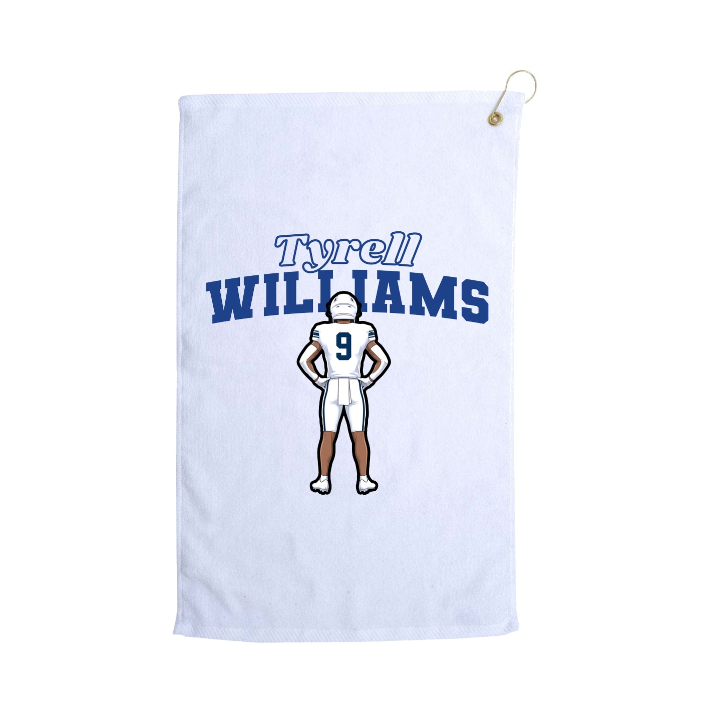 Golf Towel — Name Arch in White
