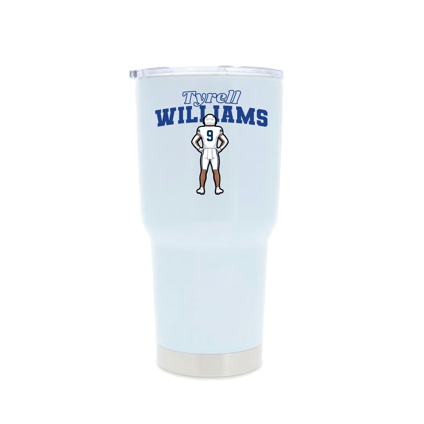 30oz Stainless Steel Tumbler — Name Arch in White