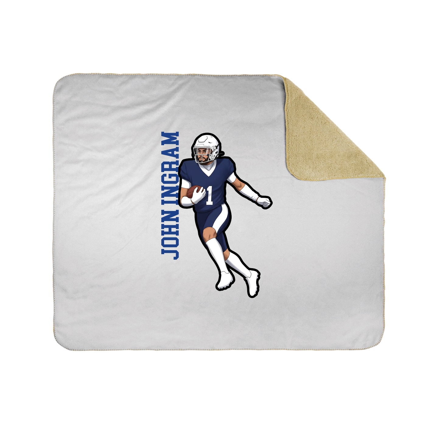 Throw Blanket — Name Vertical in White