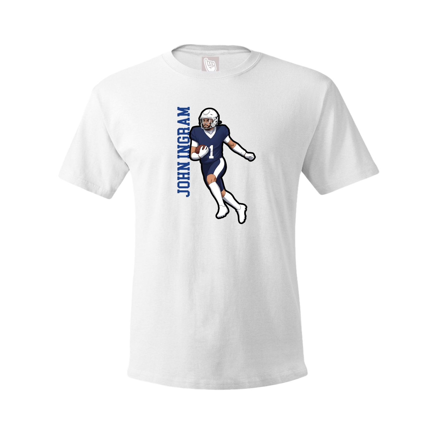 Tee — Name Vertical in White