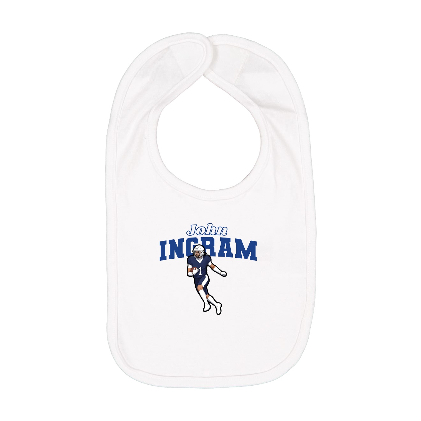Infant Bib — Name Arch in White