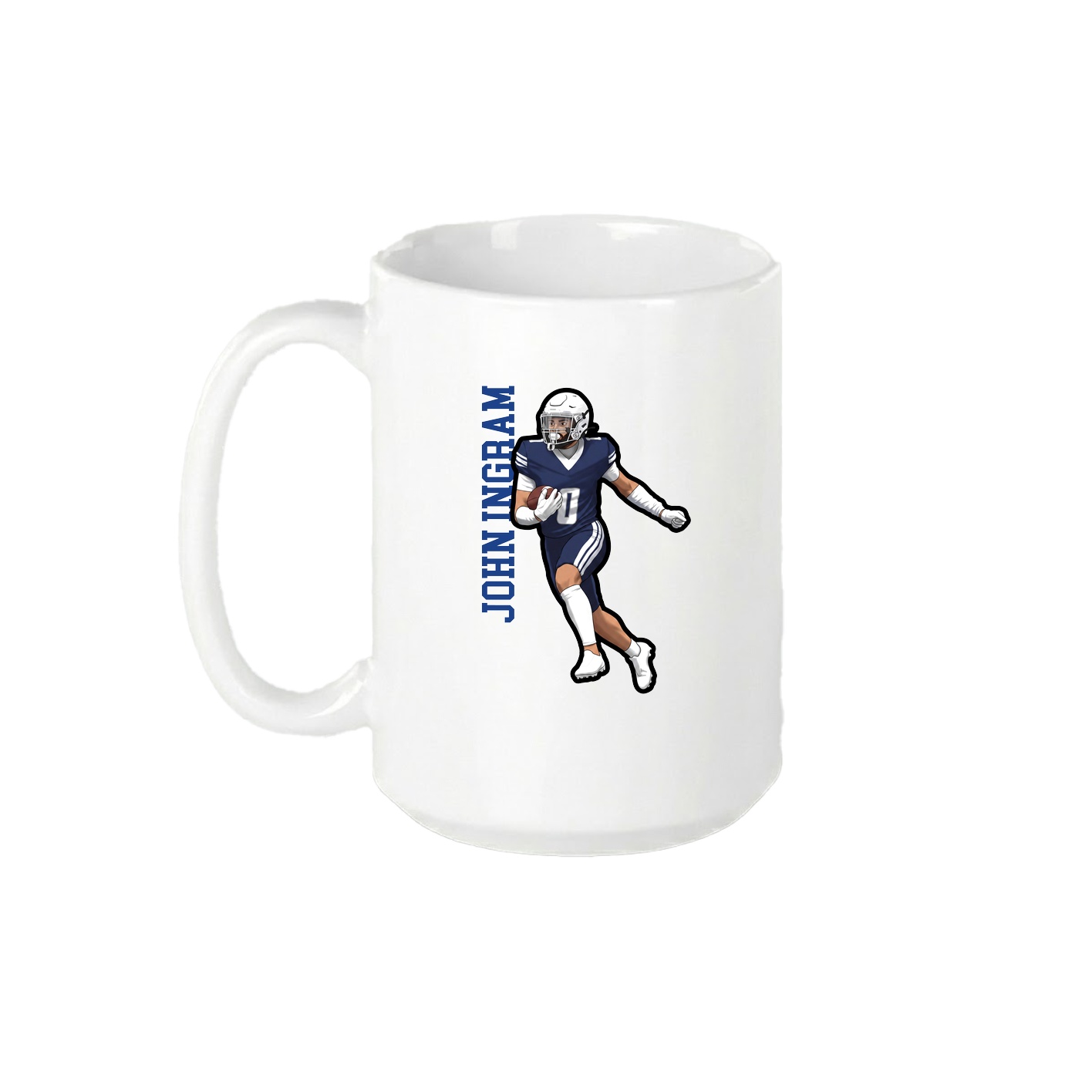 15oz Coffee Mug — Name Vertical in White