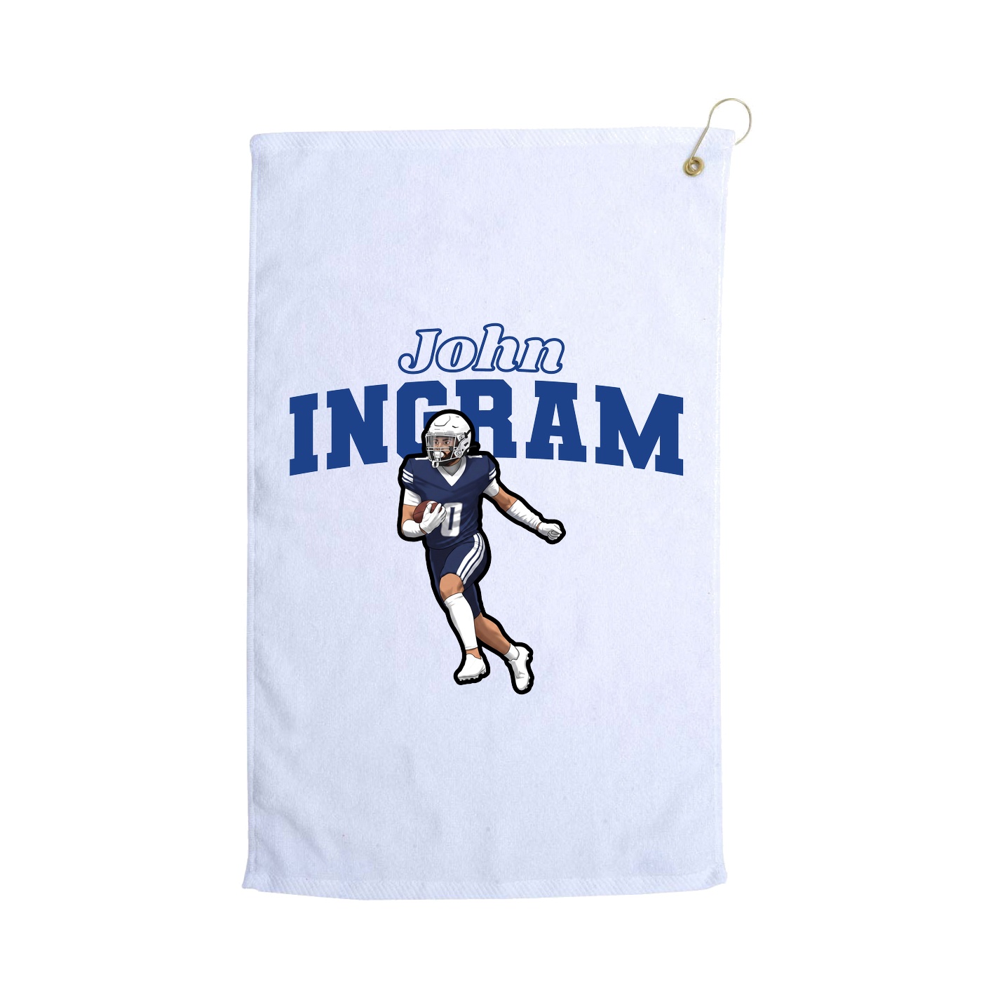 Golf Towel — Name Arch in White