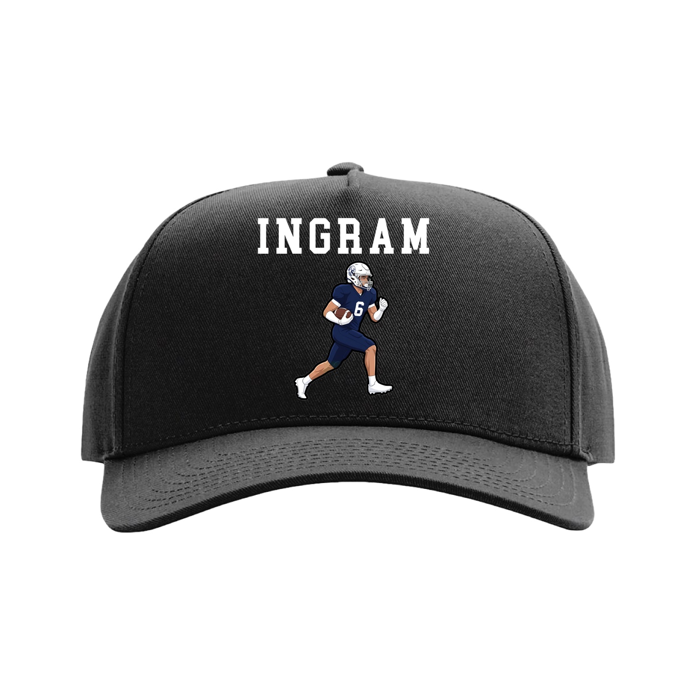 Full Fabric Five-Panel Champ Cap — Shirsey in Black