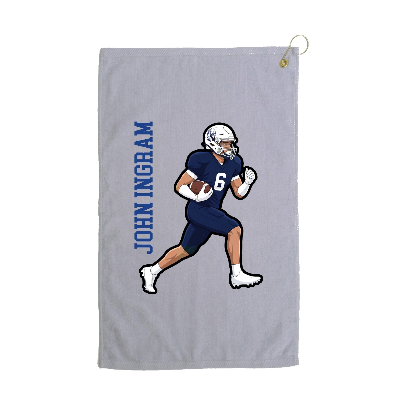 Golf Towel — Name Vertical in Grey