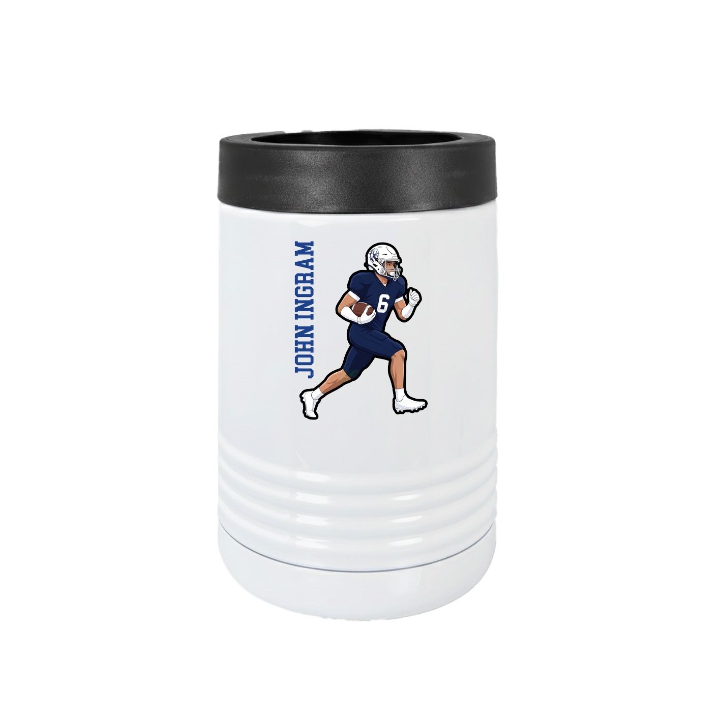 Beverage Holder — Name Vertical in White