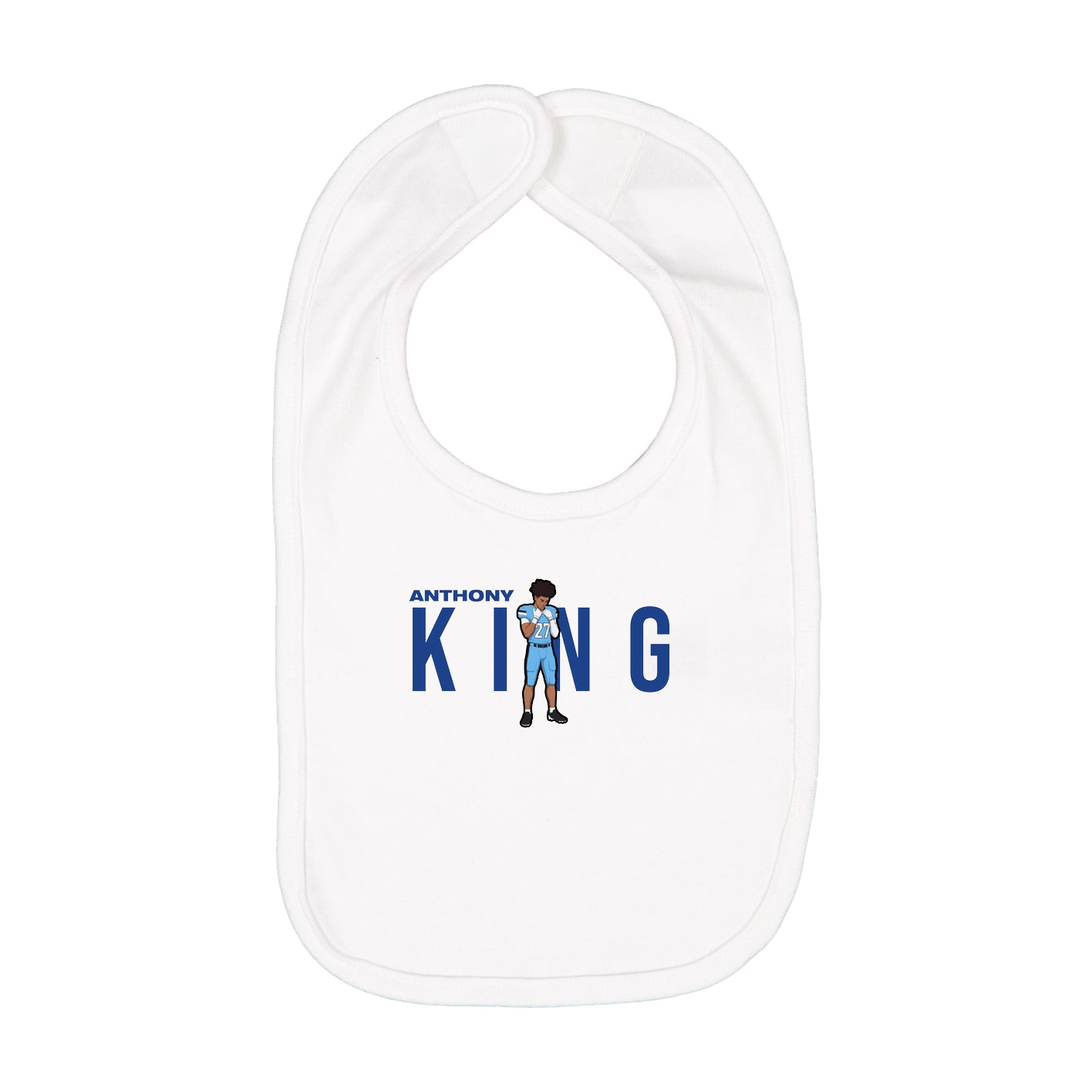 Infant Bib — Player Name in White