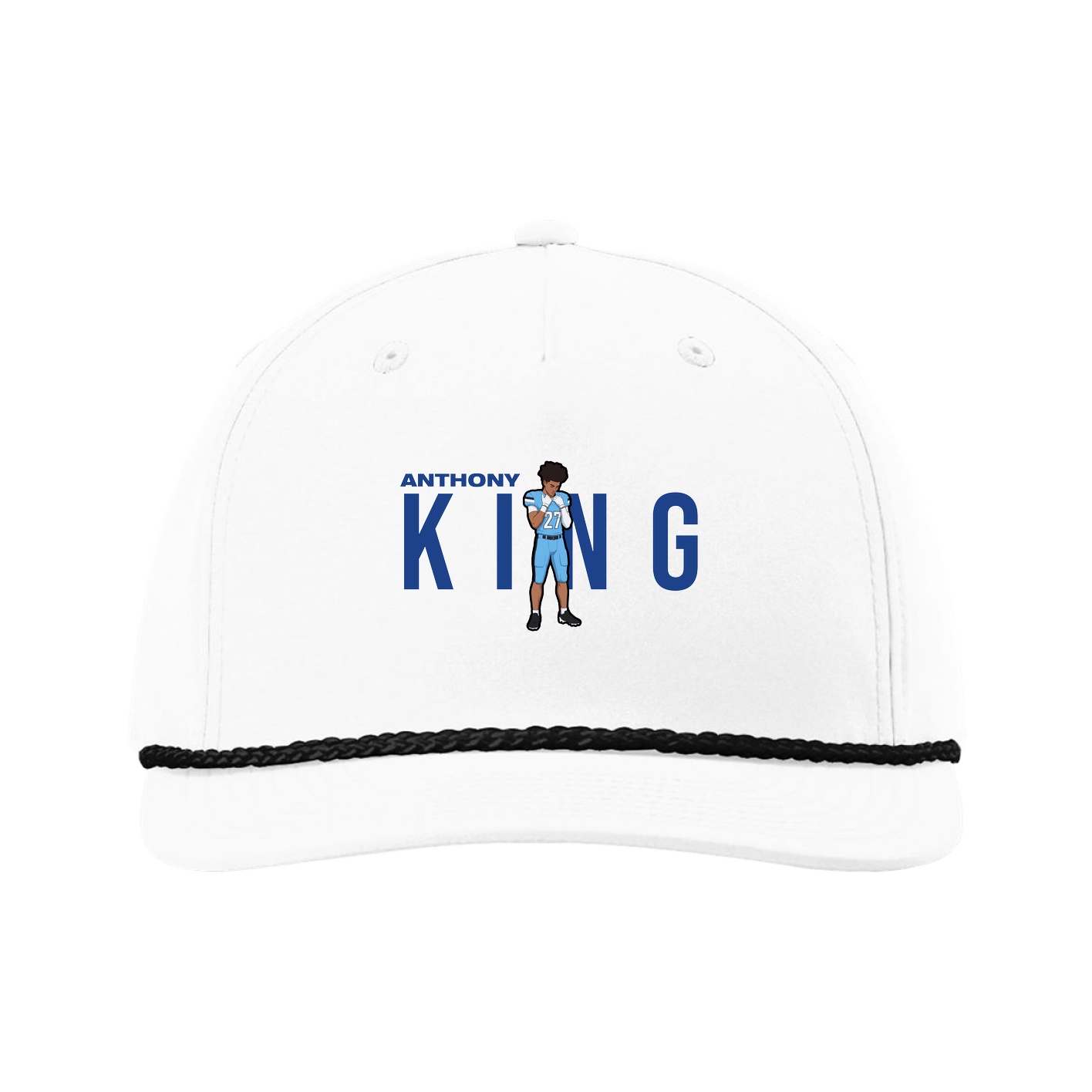 Five-Panel Classic Rope Cap — Player Name in White