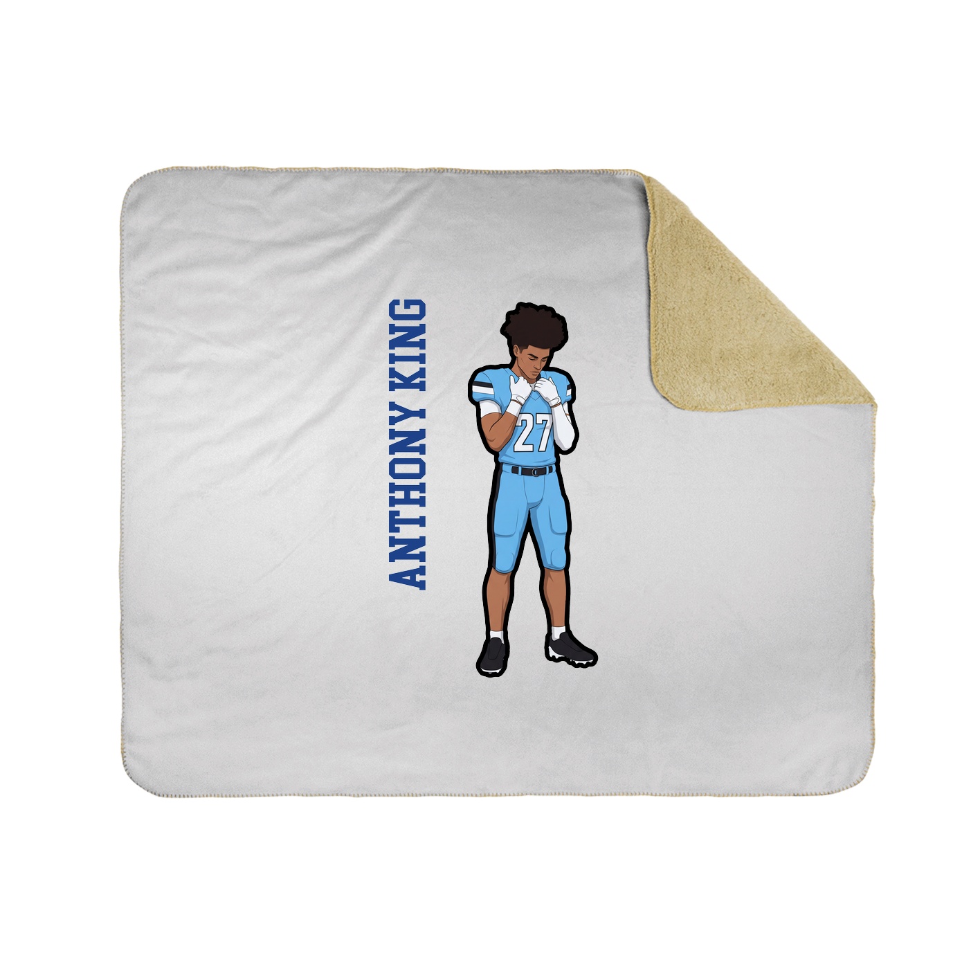 Throw Blanket — Name Vertical in White