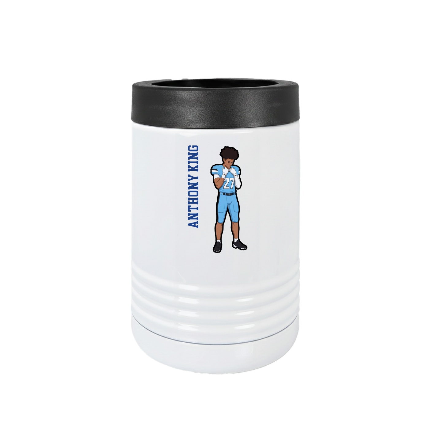 Beverage Holder — Name Vertical in White
