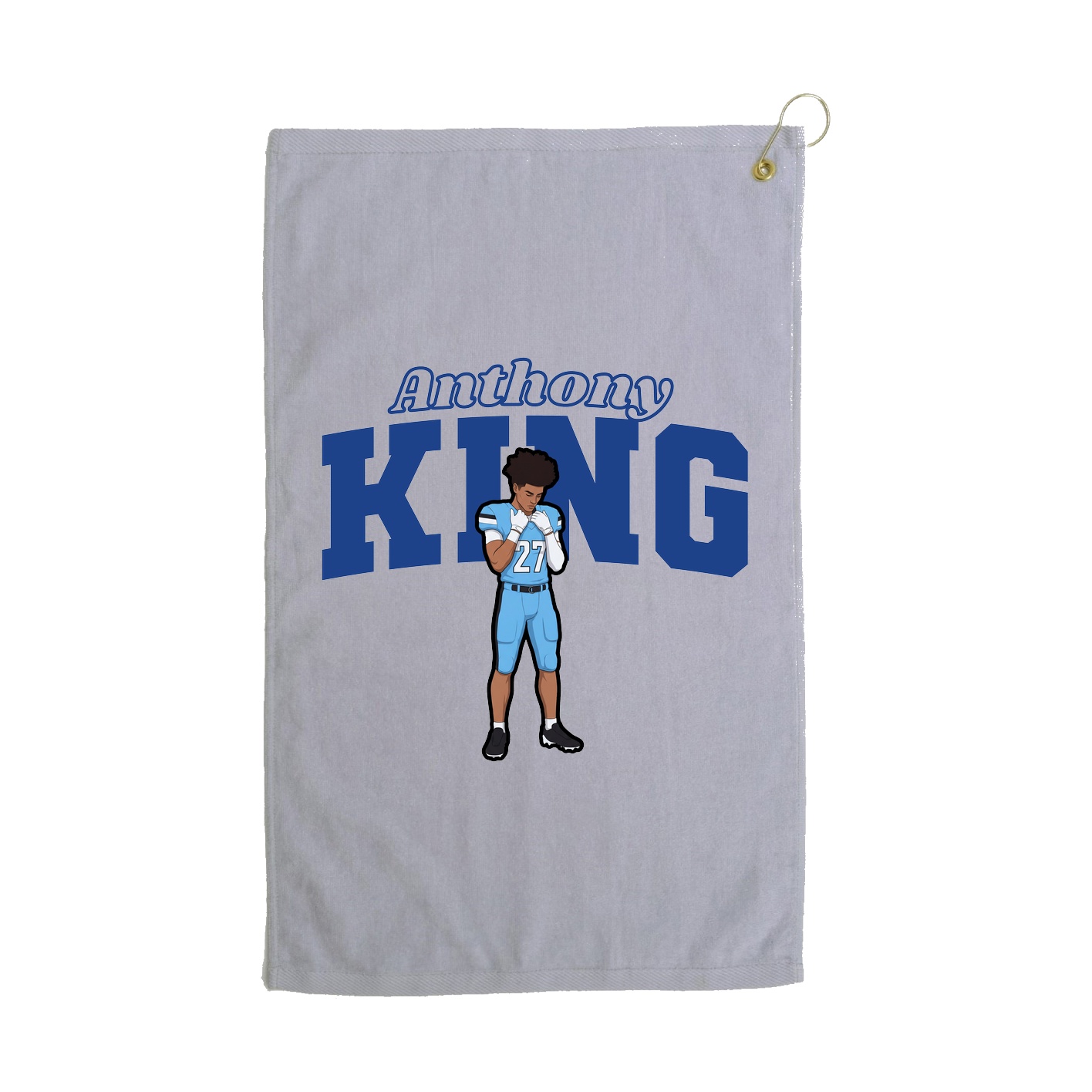 Golf Towel — Name Arch in Grey