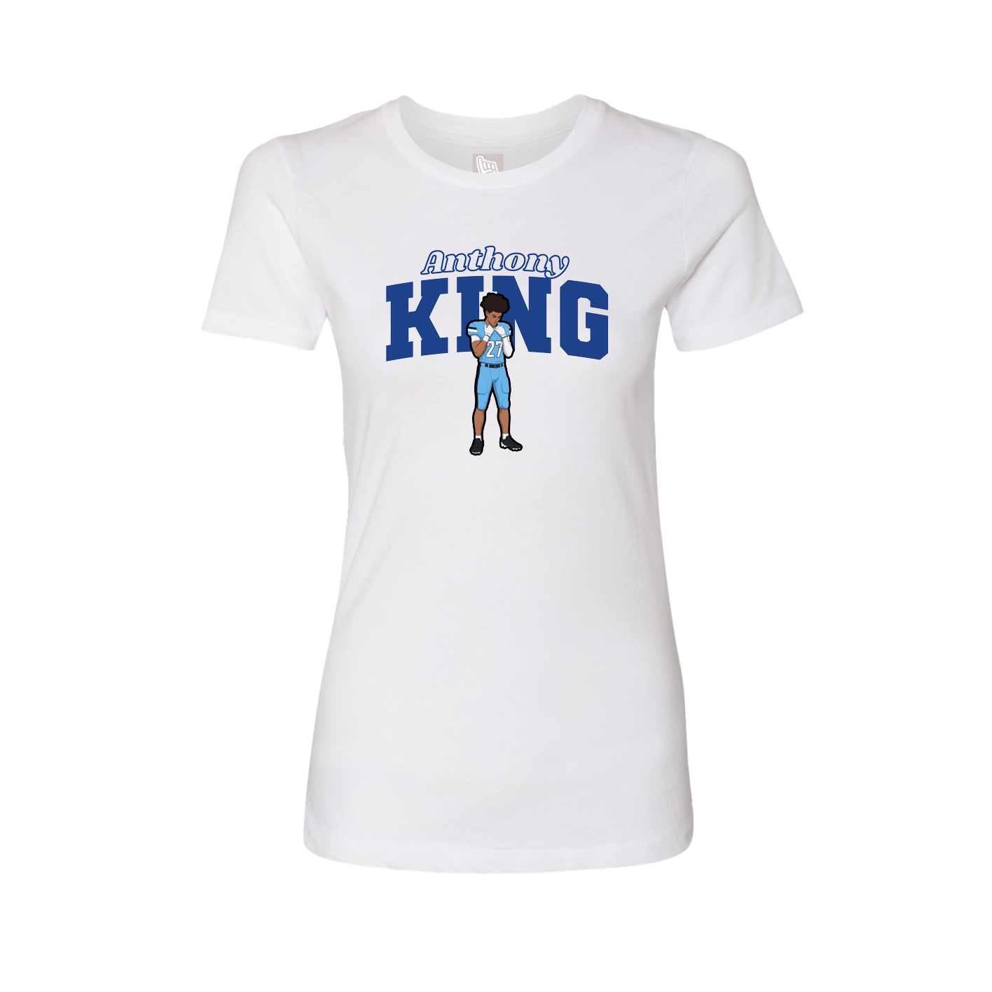 Fitted Women's Tee — Name Arch in White