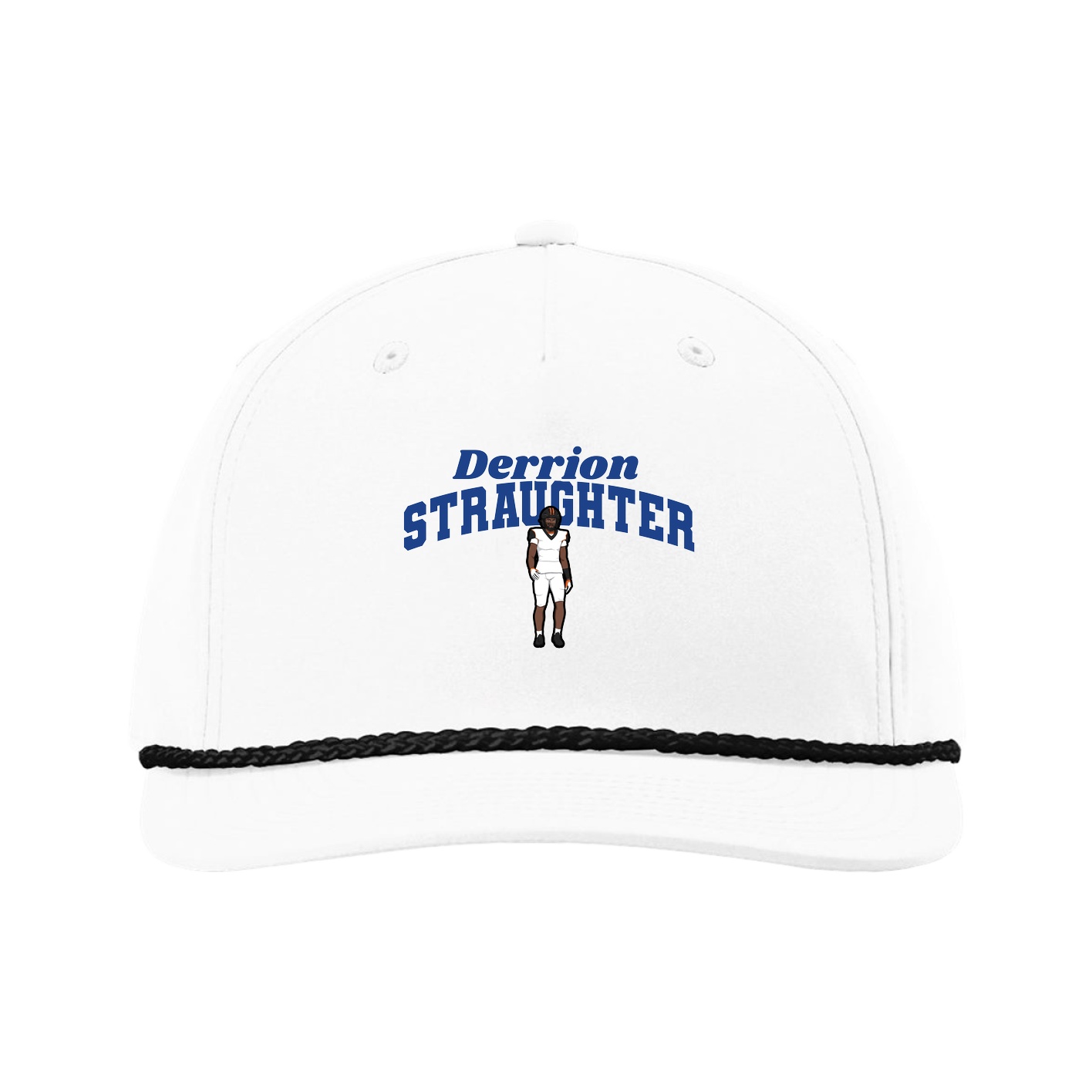 Five-Panel Classic Rope Cap — Signature Arch in White
