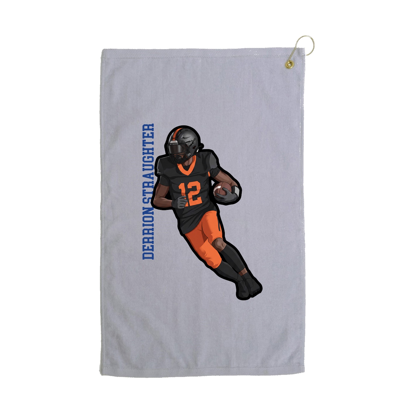 Golf Towel — Name Vertical in Grey