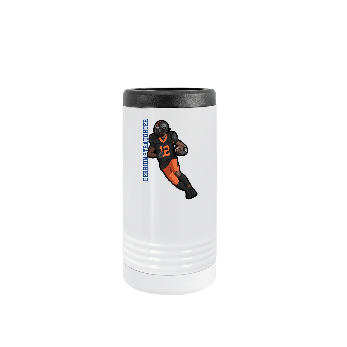 Slim Beverage Holder — Name Vertical in White