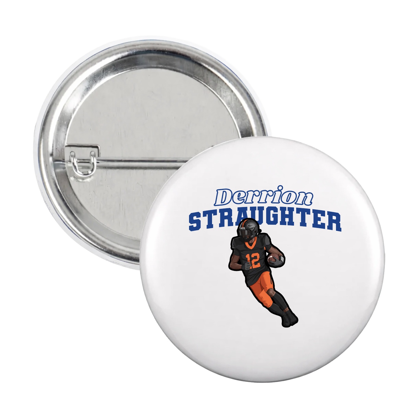 Game Day Button — Name Arch in White