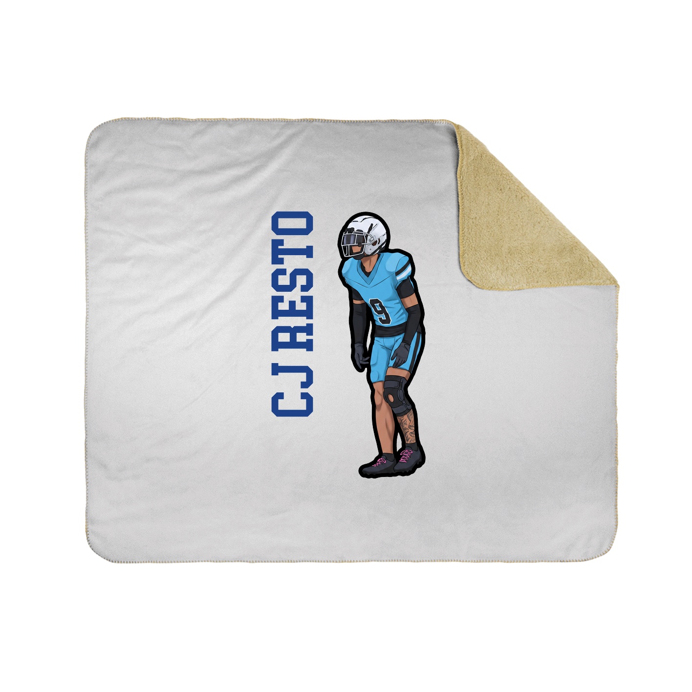 Throw Blanket — Name Vertical in White
