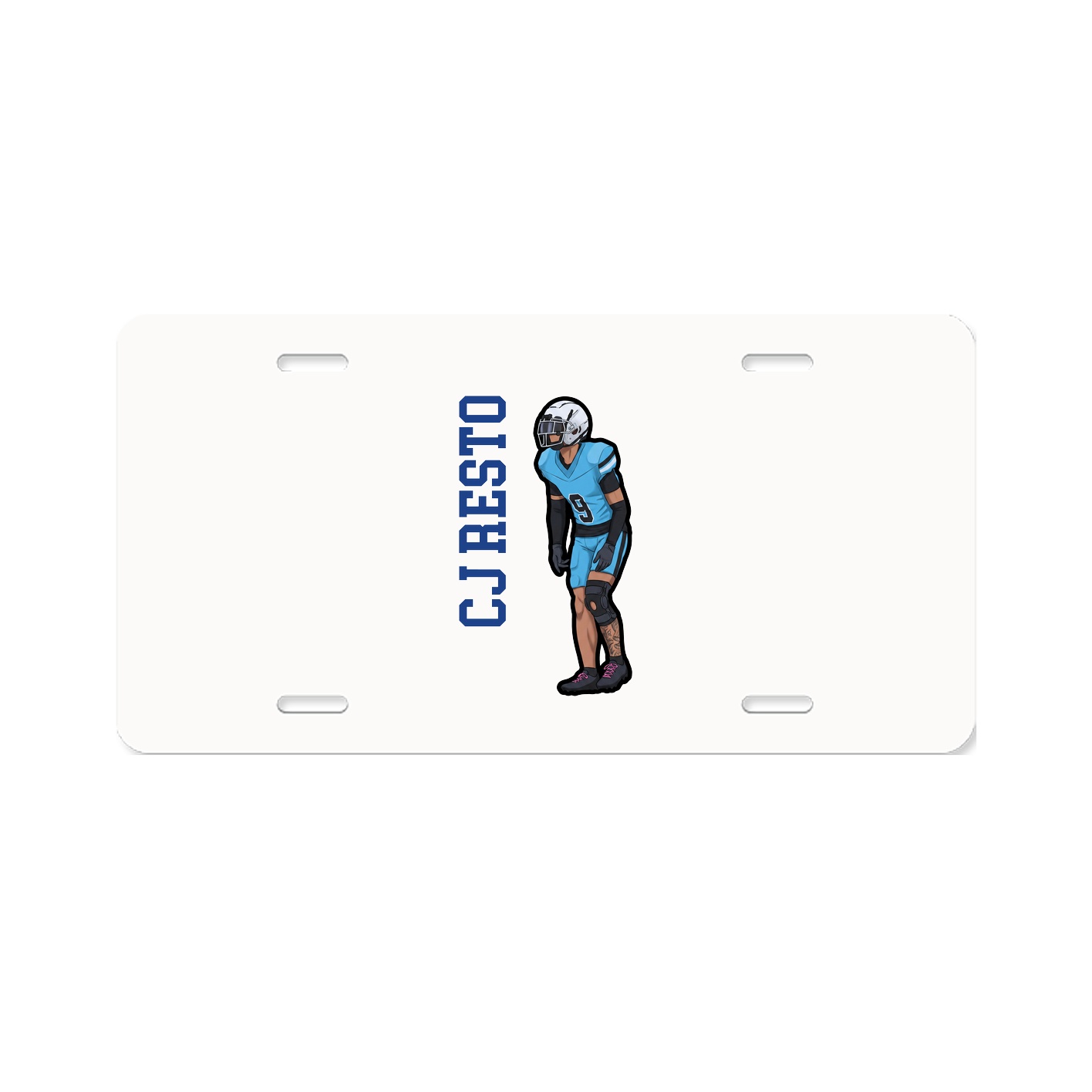 License Plate — Name Vertical in Classic