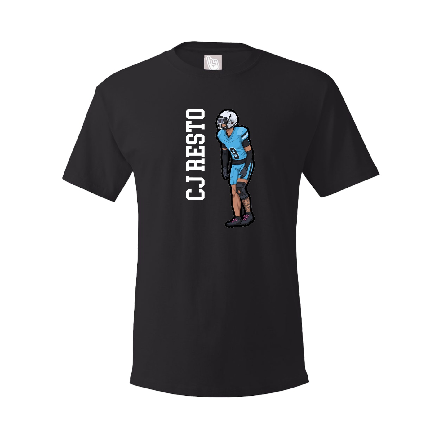 Youth Tee — Name Vertical in Black