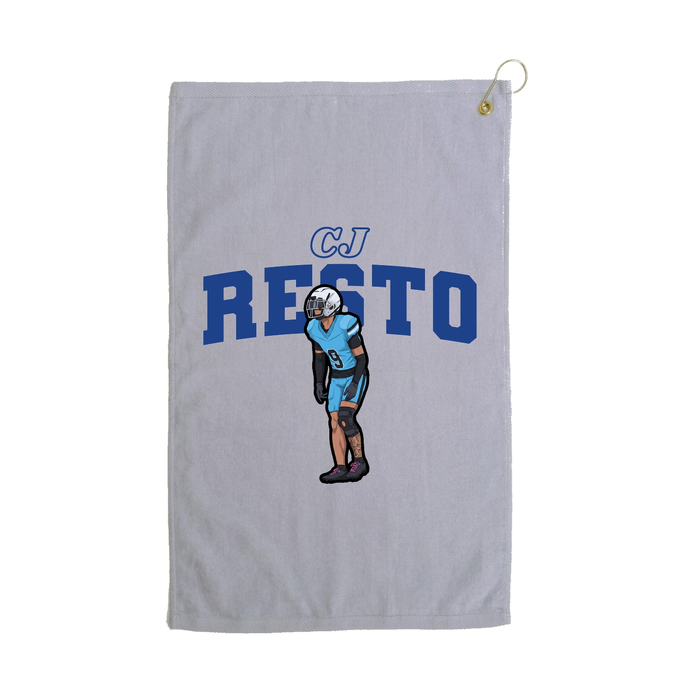 Golf Towel — Name Arch in Grey