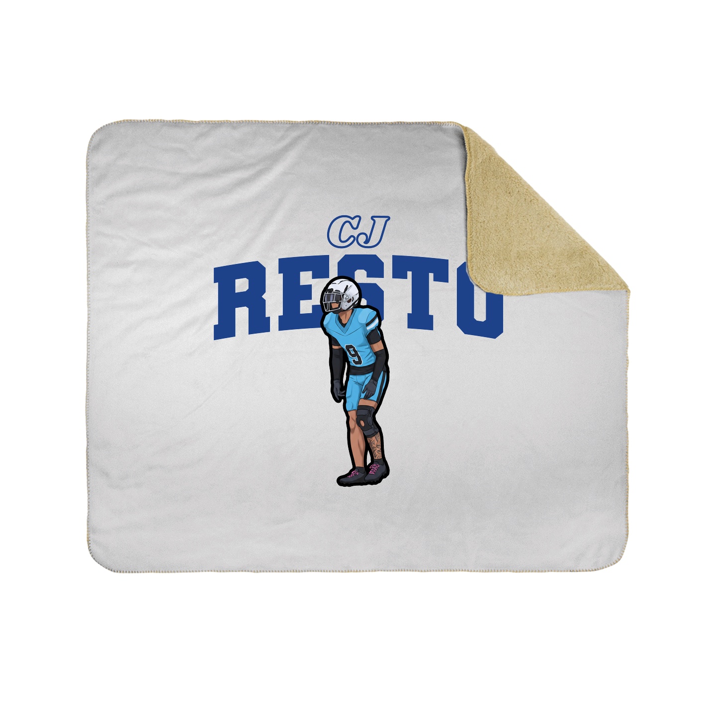 Throw Blanket — Name Arch in White