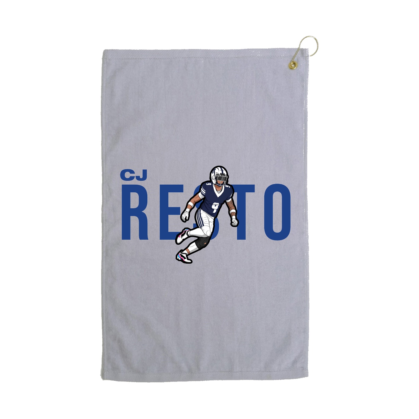 Golf Towel — Player Name in Grey