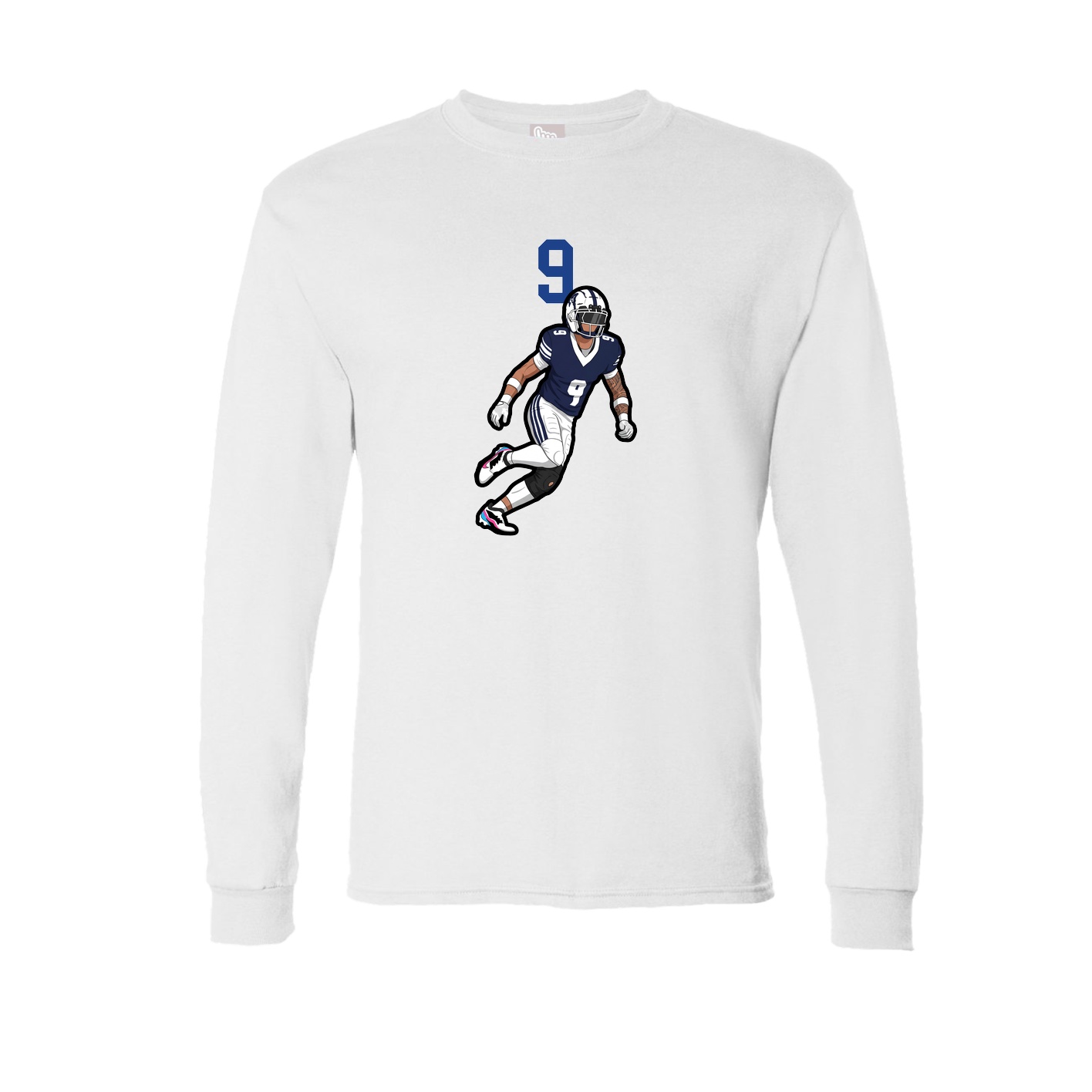 Long Sleeve Tee — Number Top in White
