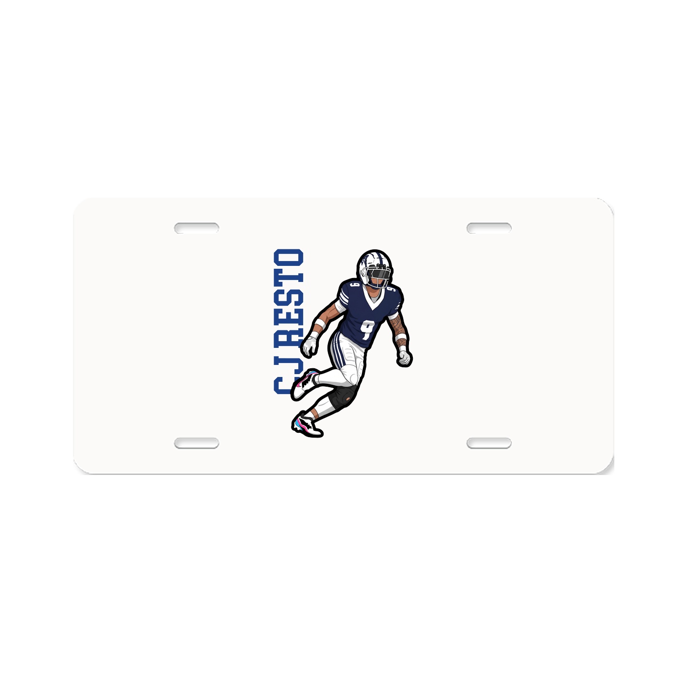 License Plate — Name Vertical in Classic