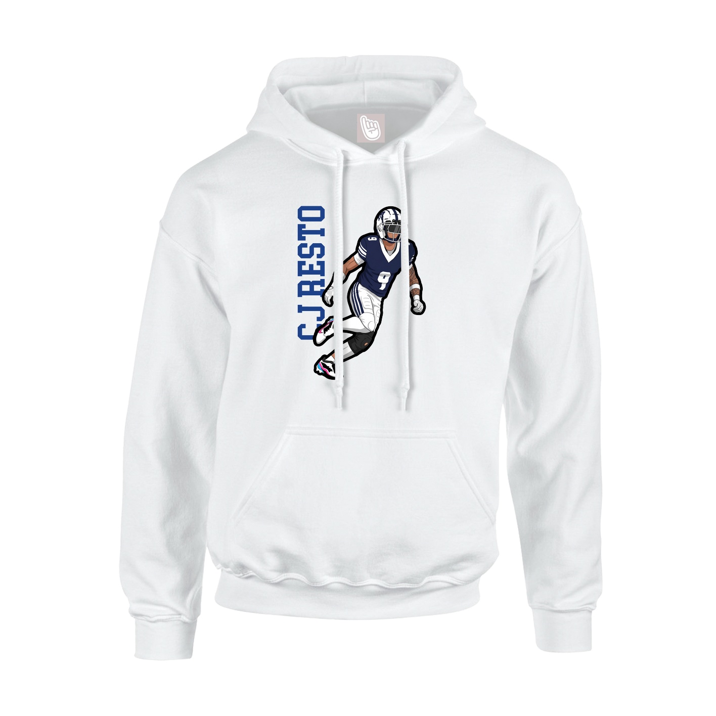 Hoodie — Name Vertical in White