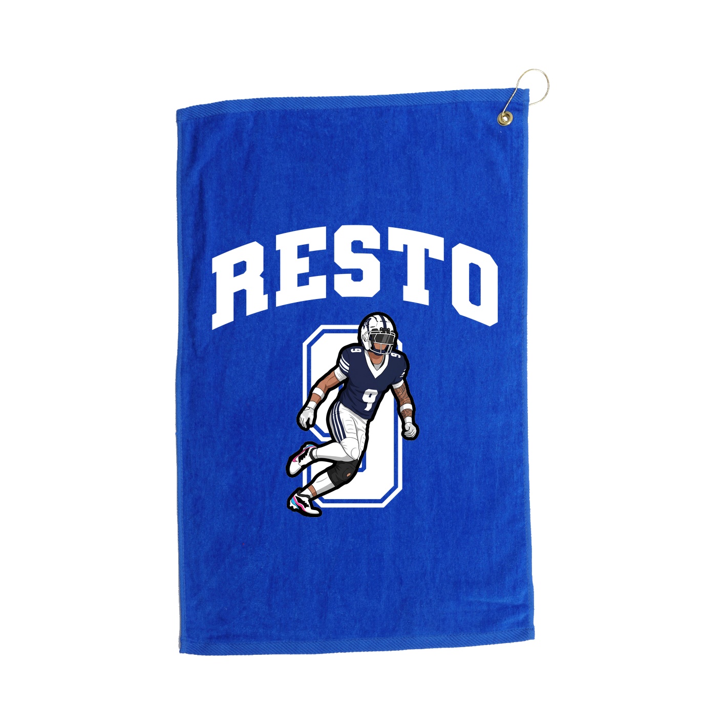 Golf Towel — Number in Royal