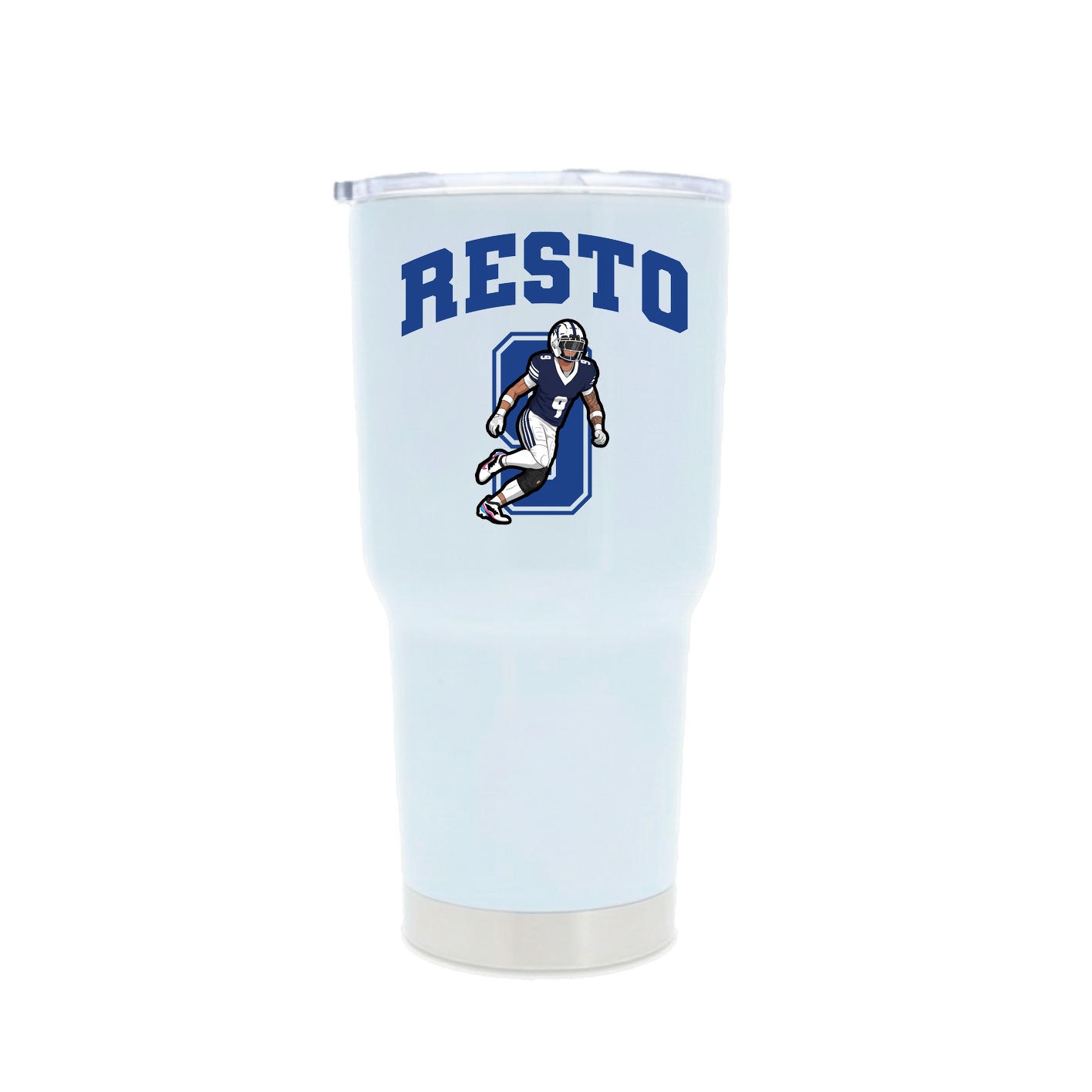 30oz Stainless Steel Tumbler — Number in White