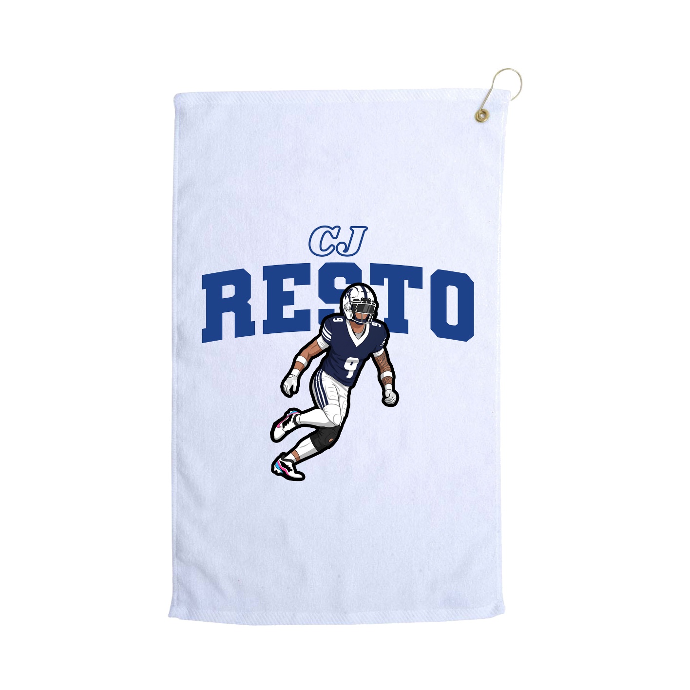 Golf Towel — Name Arch in White