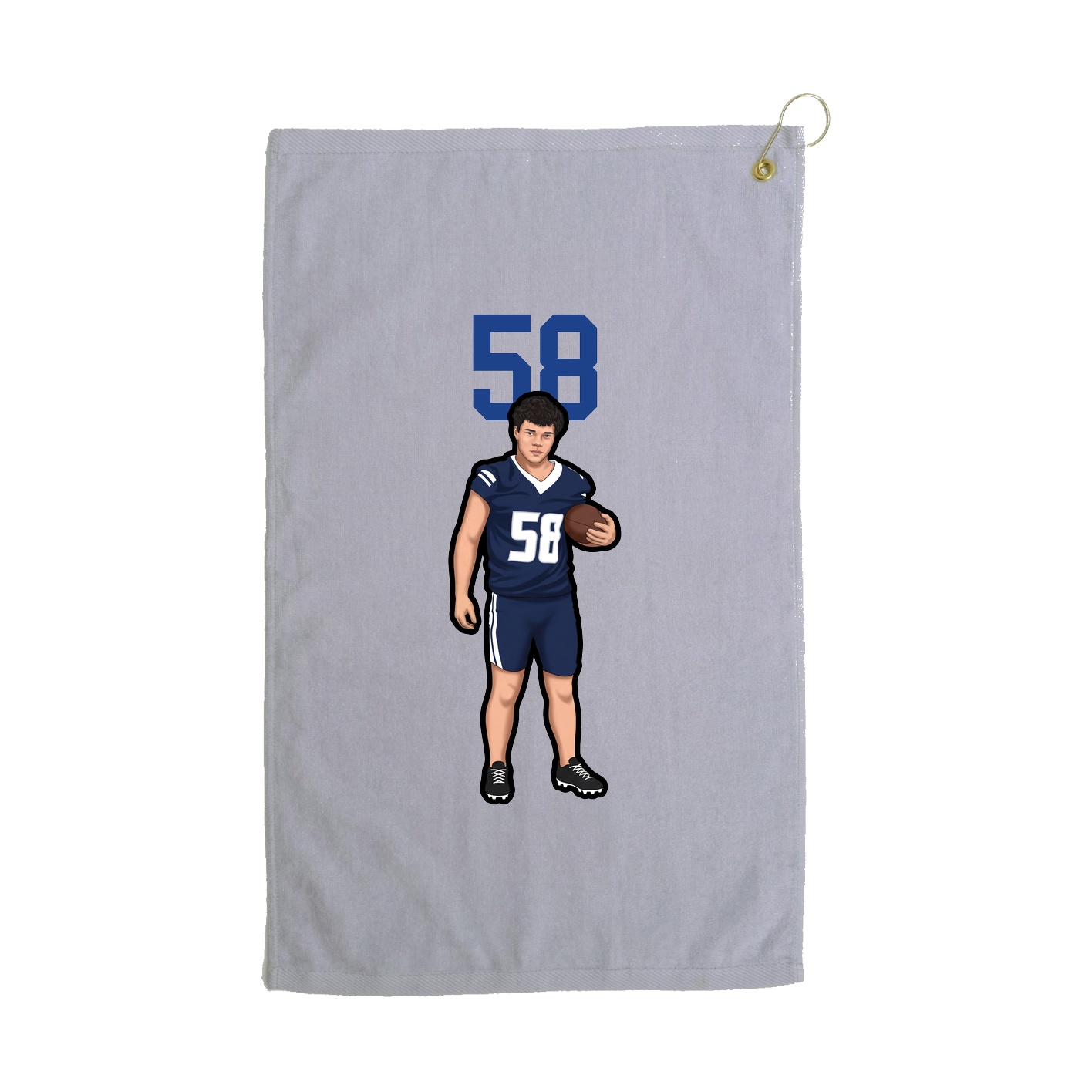 Golf Towel — Number Top in Grey
