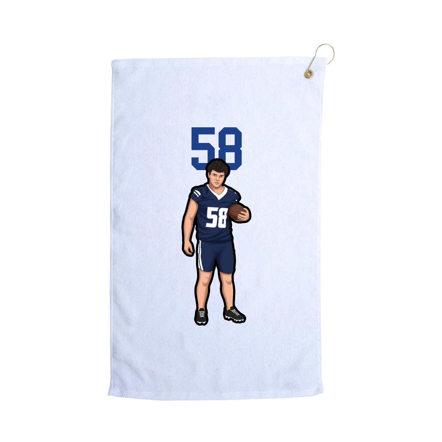 Golf Towel — Number Top in White