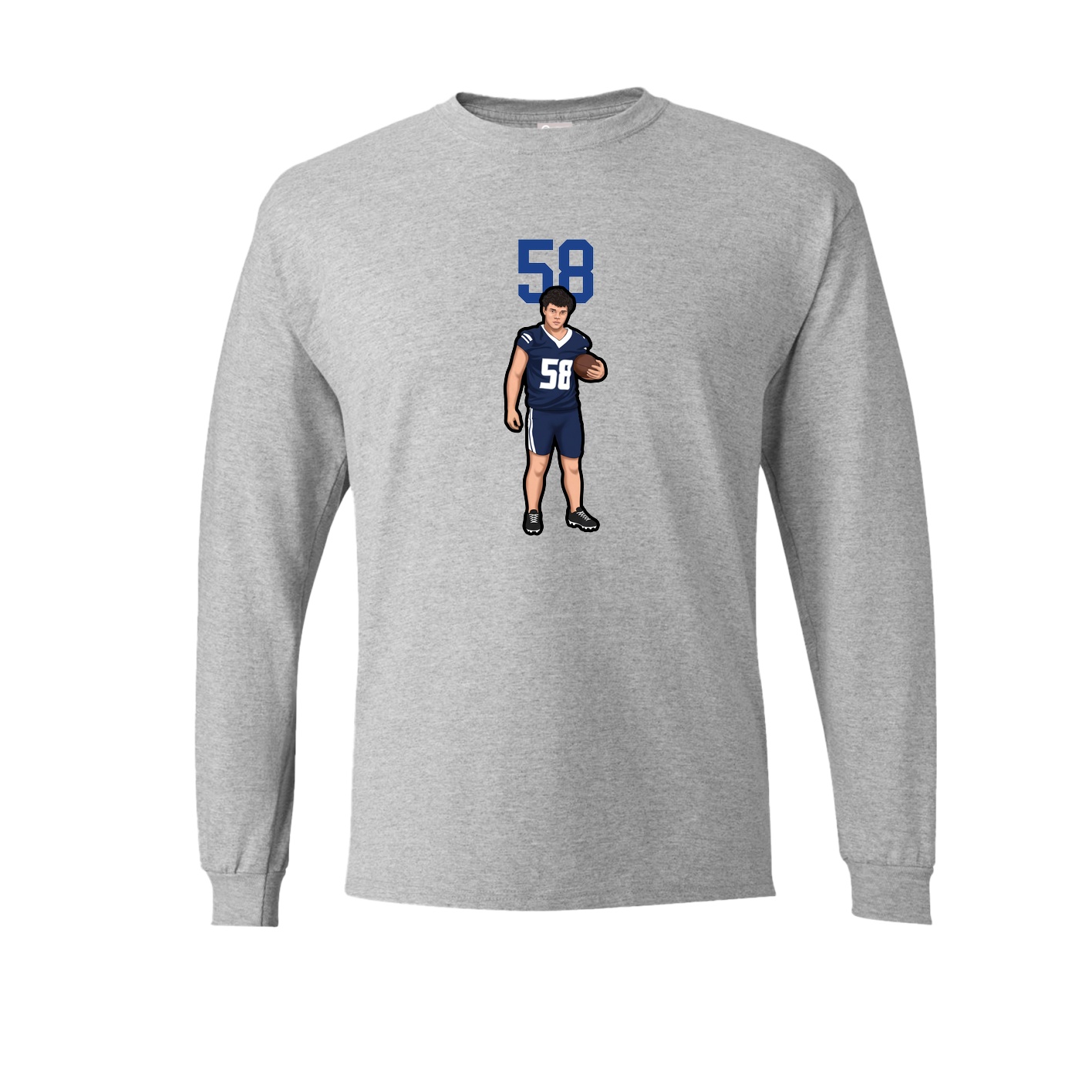 Long Sleeve Tee — Number Top in Grey