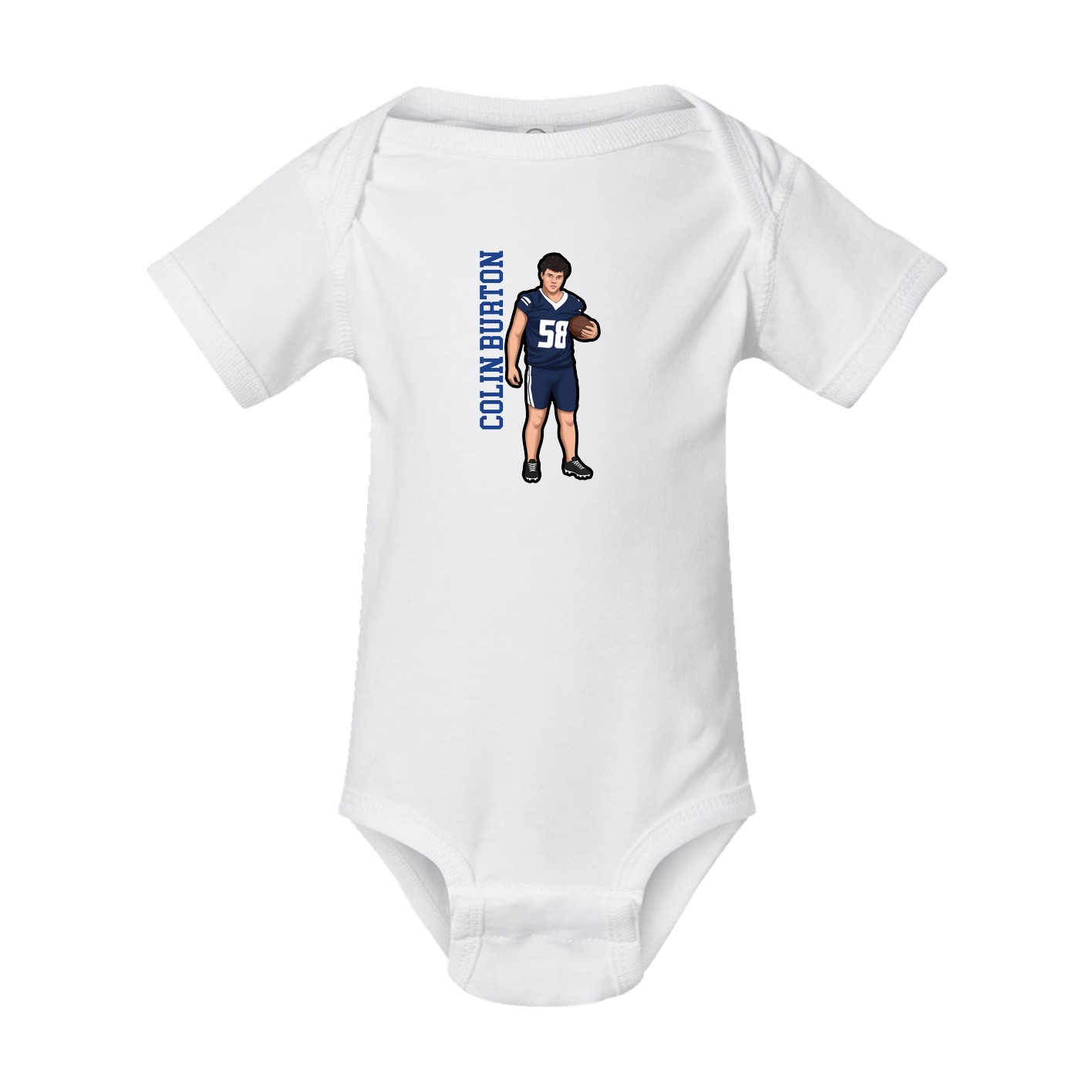 Baby Onesie — Name Vertical in White