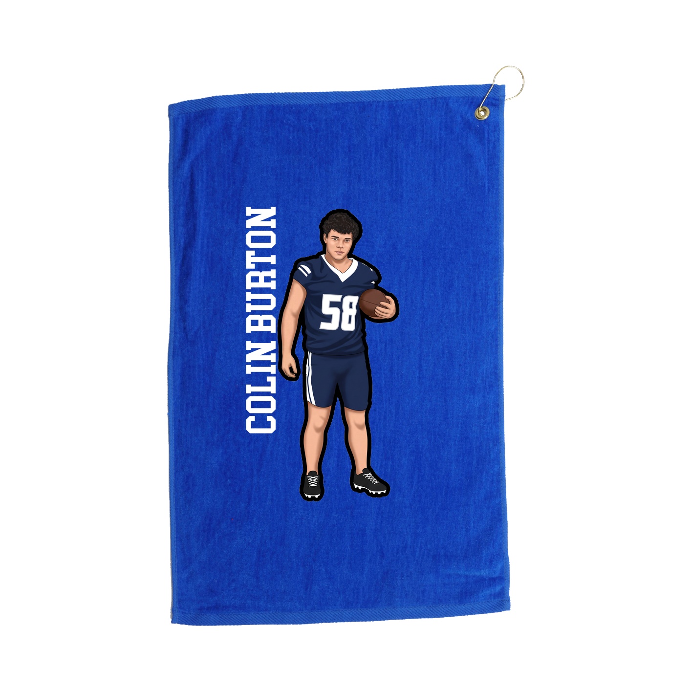 Golf Towel — Name Vertical in Royal