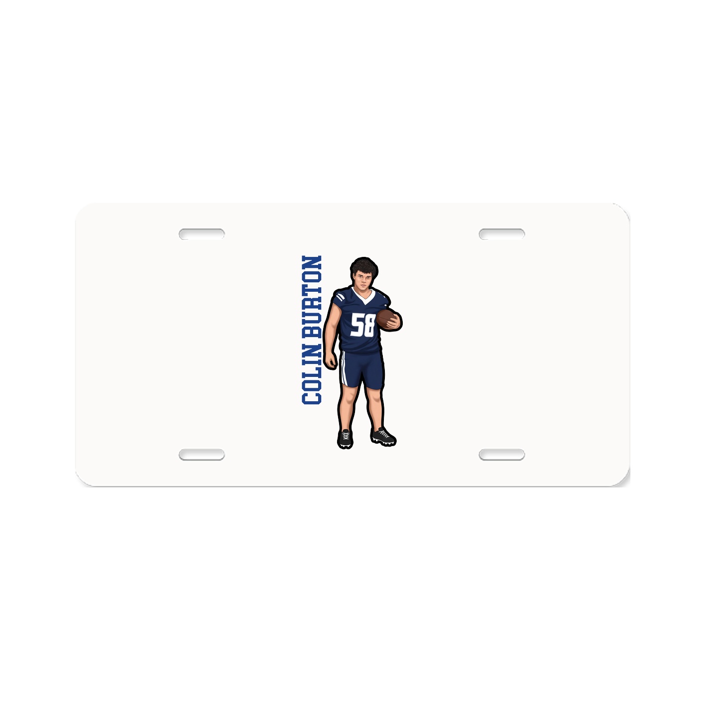 License Plate — Name Vertical in Classic