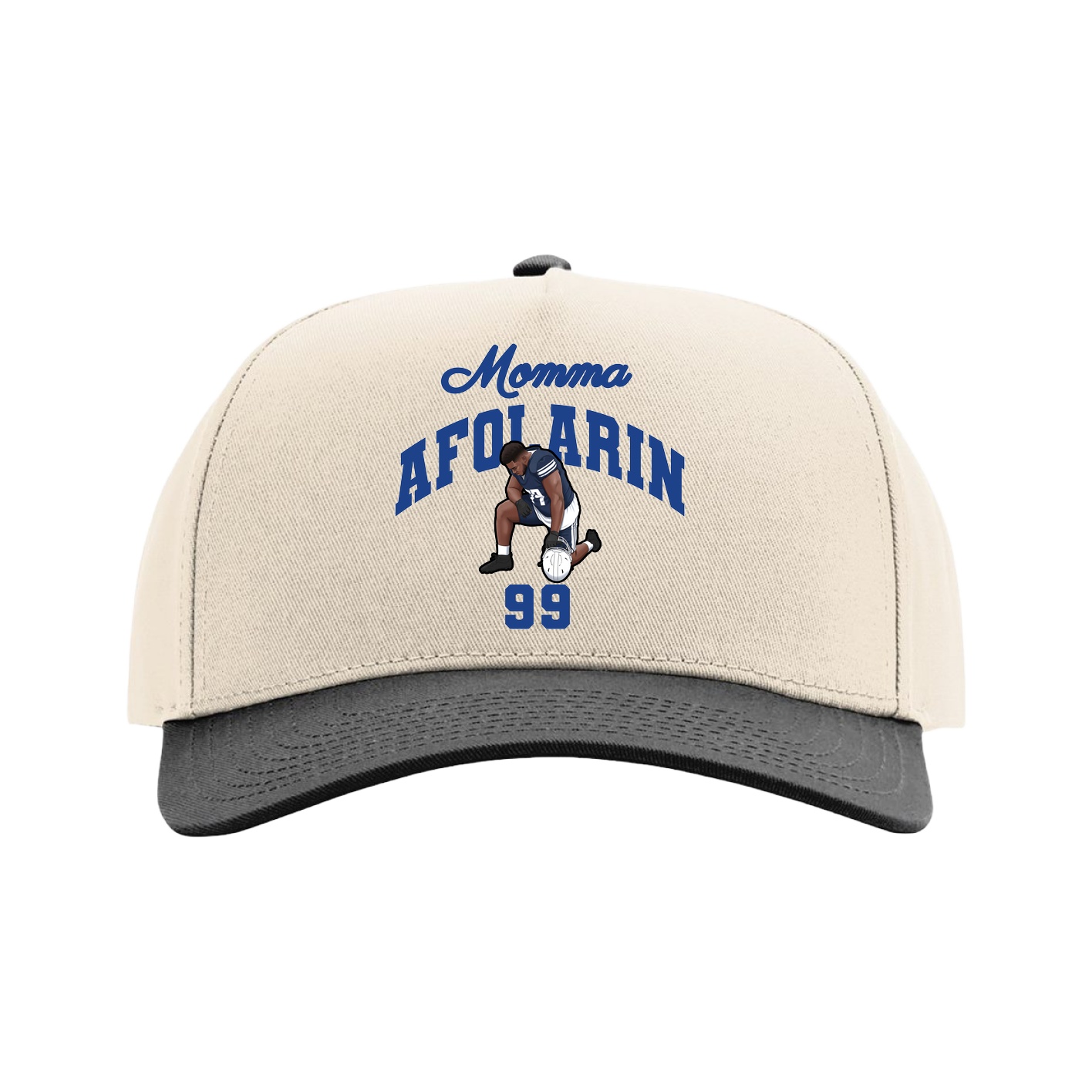 Full Fabric Five-Panel Champ Cap — Mothers Day Arch in Cream/Black