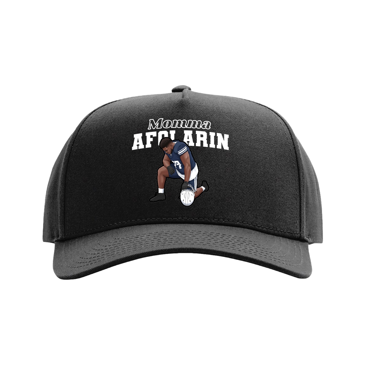 Full Fabric Five-Panel Champ Cap — Mothers Day Block in Black