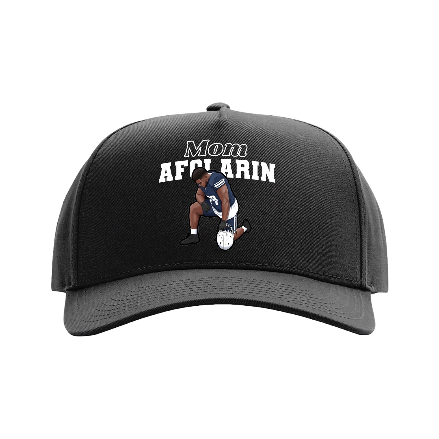 Full Fabric Five-Panel Champ Cap — Mothers Day Block in Black