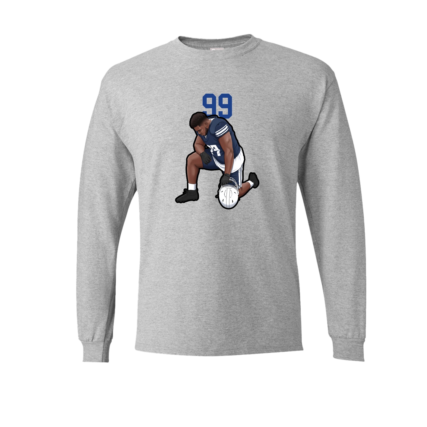 Long Sleeve Tee — Number Top in Grey