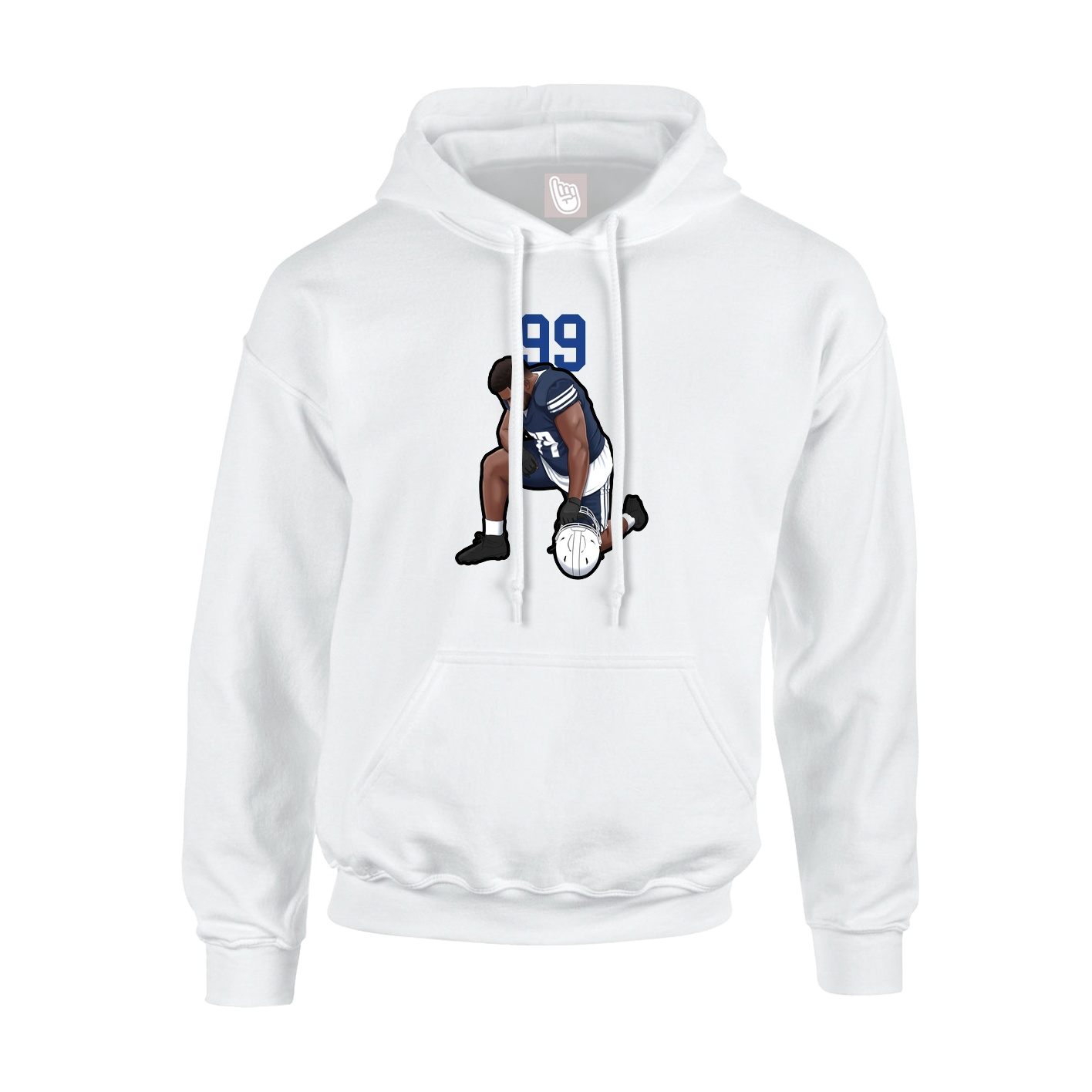 Youth Hoodie — Number Top in White